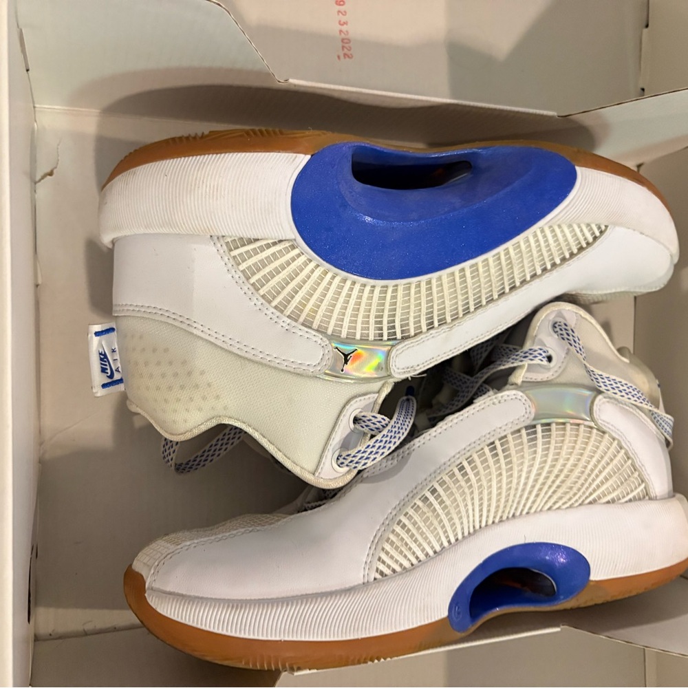 Air Jordan White and Blue Sneakers - Picture 2 of 6